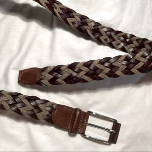 peter millar braided leather/cotton golf belt, 36